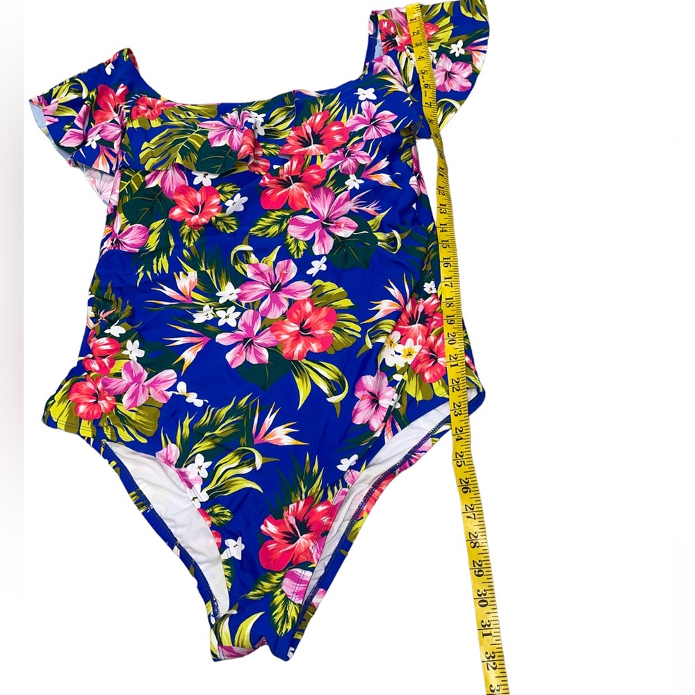 NWOT Kona Sol Floral Off the Shoulder One Piece Swimsuit - Picture 3 of 6